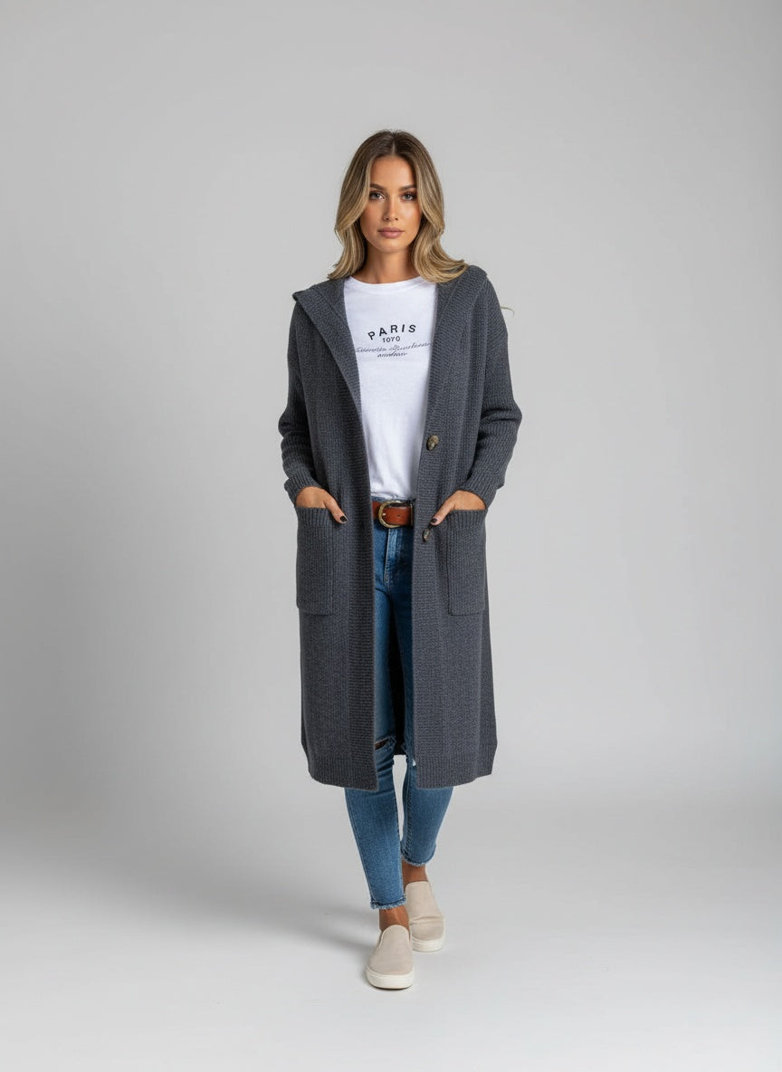 Daniela | Dame Vinter Hættet Strikket Cardigan