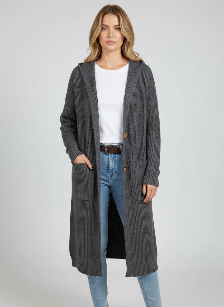 Daniela | Dame Vinter Hættet Strikket Cardigan